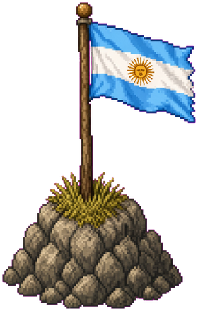 Islote con la bandera argentina plantada